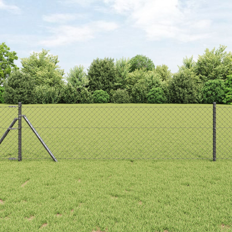 Kettenzaun Grau 0.4x10 m Stahl