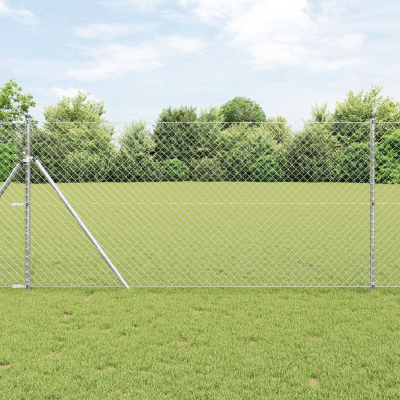Kettengliedzaun 1x10 m feuerverzinkter Stahl