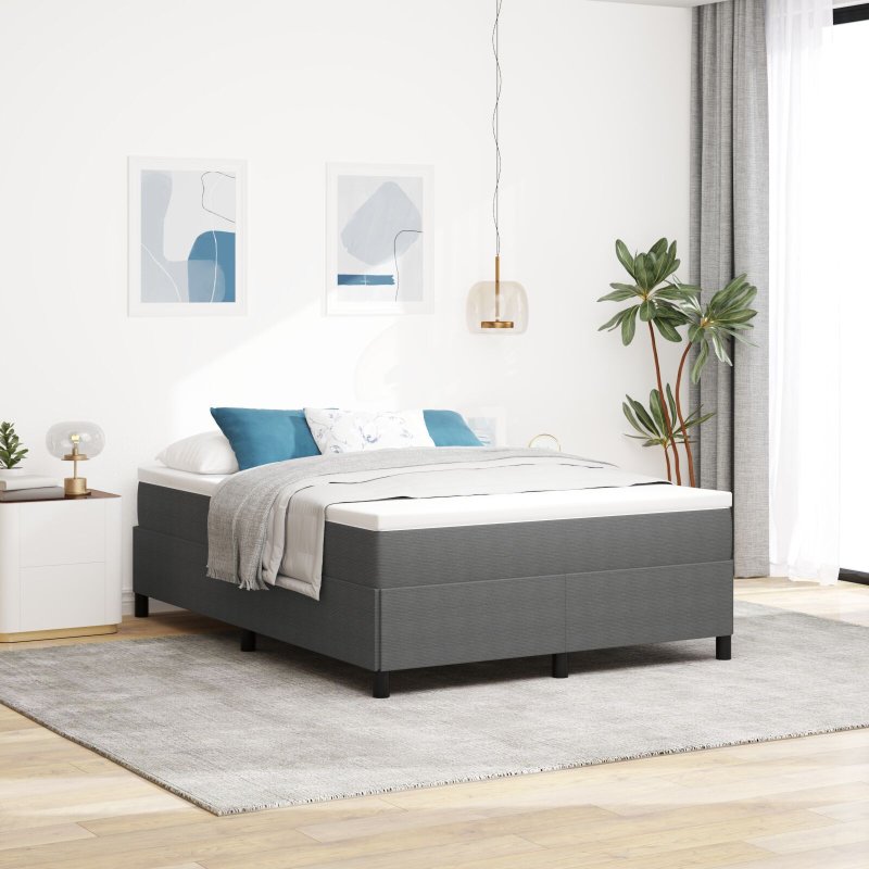 Bettgestell Hellgrau 160x200 cm Cordstoff