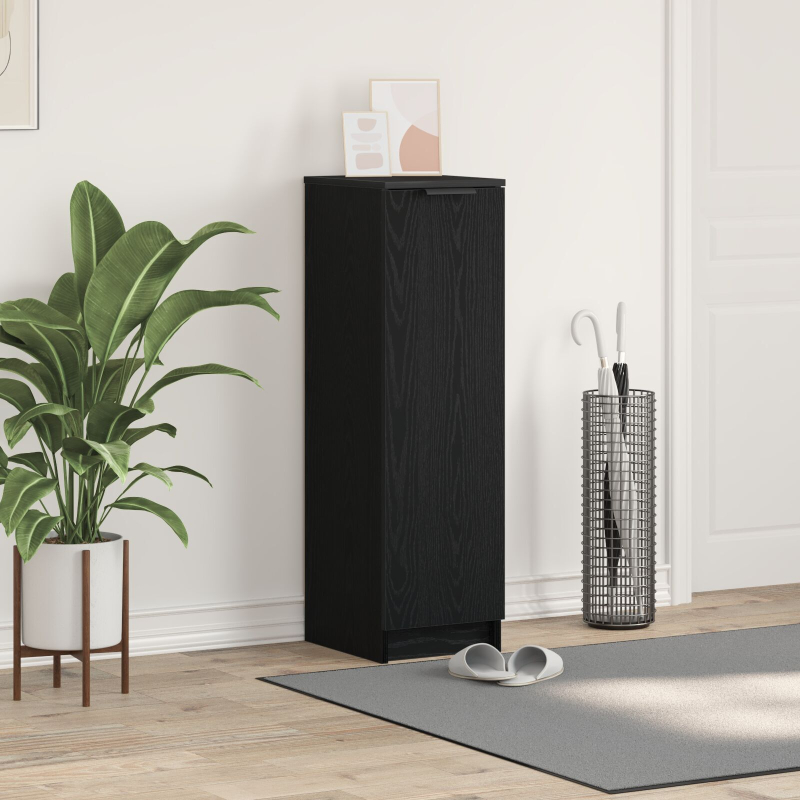 Schuhschrank Schwarz Eiche 29,5x35x100,5 cm Holzwerkstoff