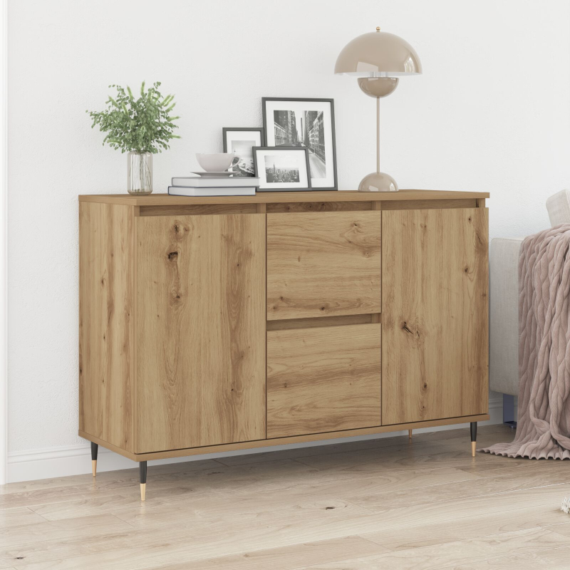 Sideboard mit Türen & Schubladen Artisan Eiche 101,5x35x70 cm