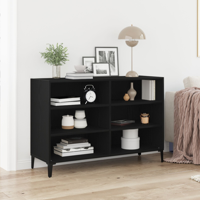 Sideboard in schwarzer Eiche 103,5x35x70 cm aus Holzwerkstoff