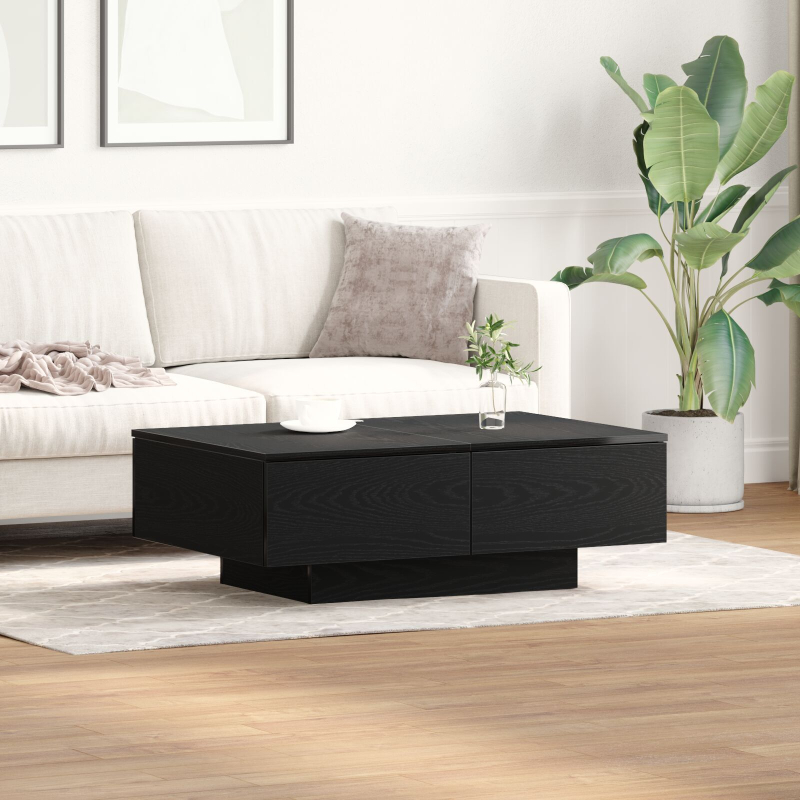 Couchtisch Schwarz Eiche 90x60x31 cm Holzwerkstoff