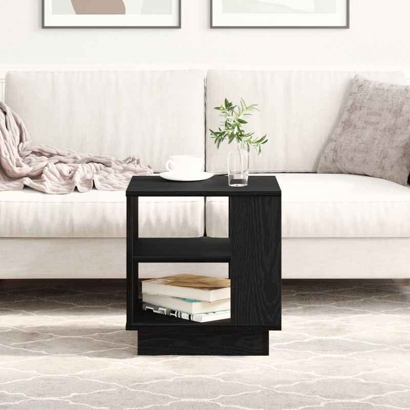 Couchtisch Schwarz Eiche 40x40x43 cm Holzwerkstoff