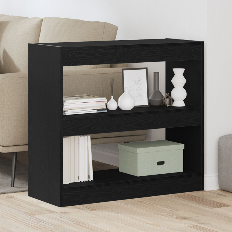 Schwarzer Eichenbuchschrank - 80x30x72 cm