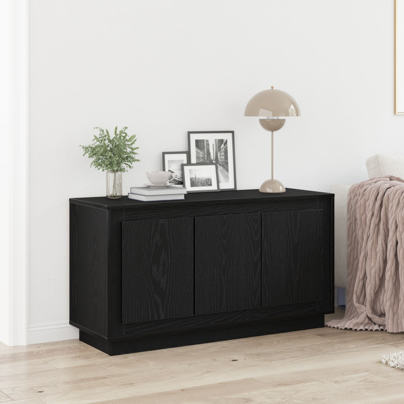 Sideboard Schwarz Eiche 102x35x55 cm Ingenieurholz