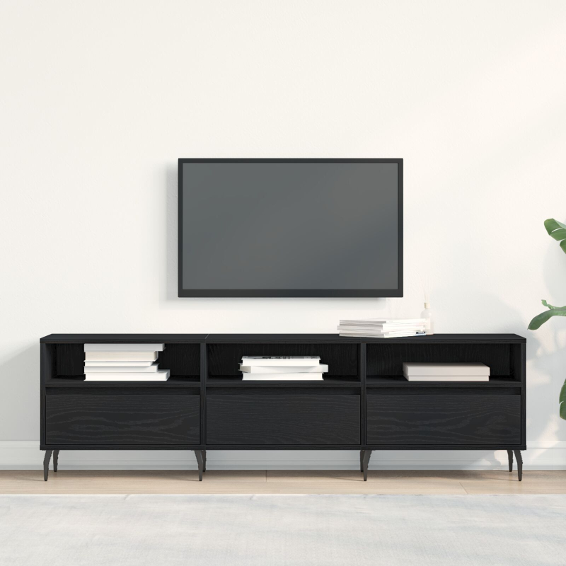 TV-Schrank Schwarz Eiche 150x30x44,5 cm Holzwerkstoff