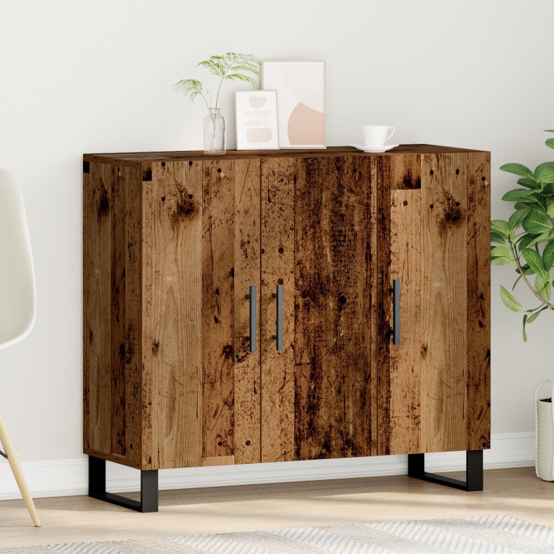 Sideboard mit 3 Türen Alteiche 90x34x80 cm Ingenieure Holz