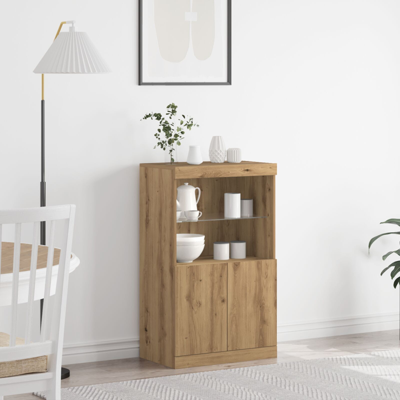 Sideboard mit LED-Lichtern Artisan Eiche 60x37x100 cm
