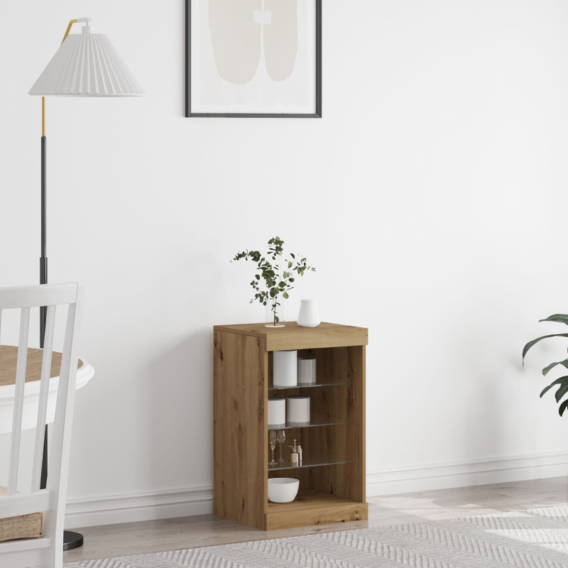 Sideboard mit LED-Lichtern Artisan Eiche 41x37x67 cm