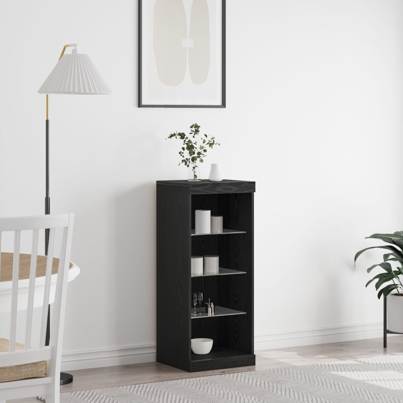 Sideboard mit LED-Lichtern Schwarze Eiche 41x37x100 cm