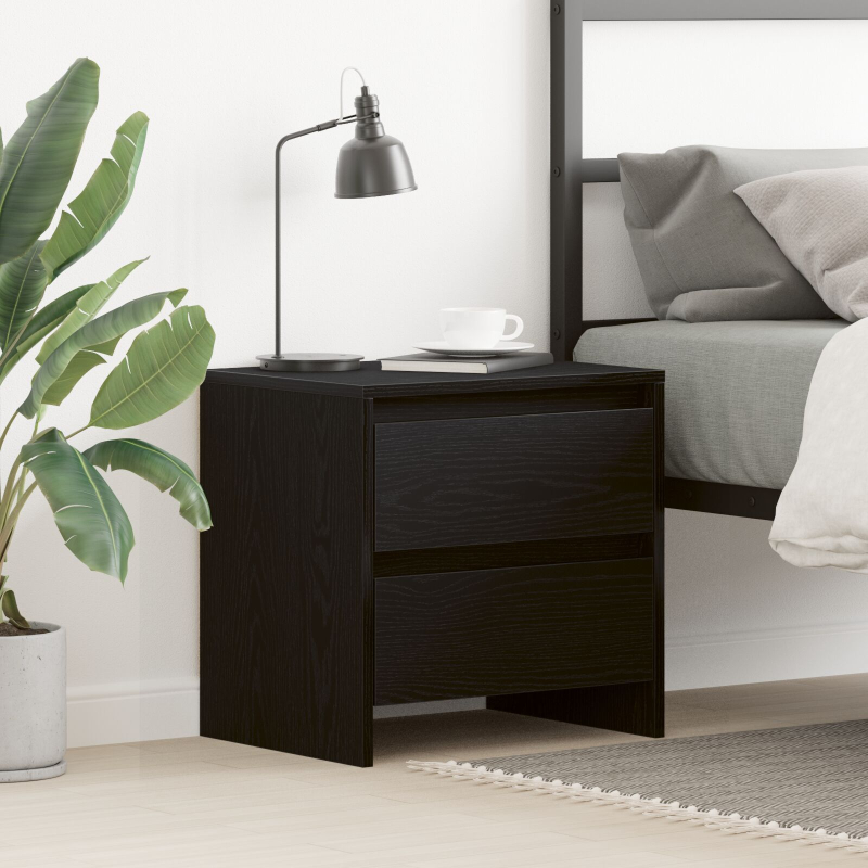Nachttisch Schwarz Eiche 45x34x44,5 cm Holzwerkstoff