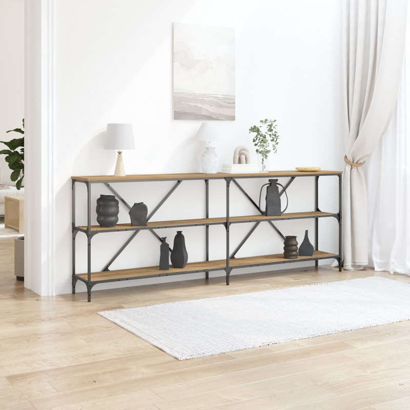 Konsolentisch Artisan Eiche 200x30x75 cm Ingenieurholz & Stahl