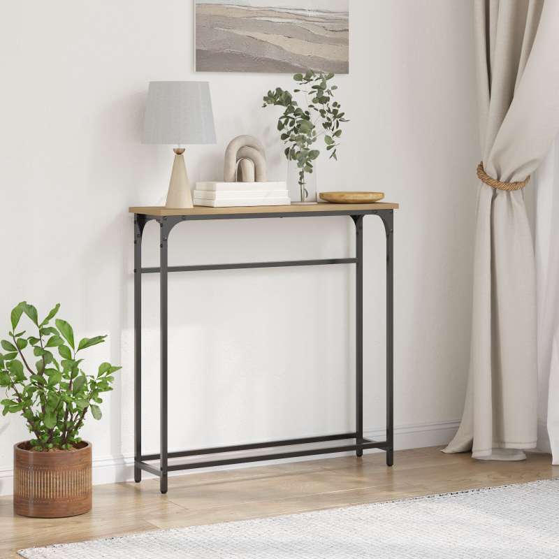 Konsolentisch Artisan Eiche 75x19,5x75 cm aus Holzwerkstoff und Stahl