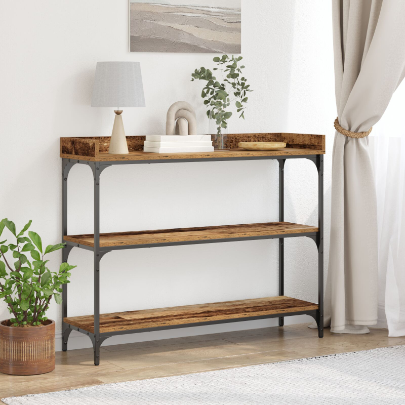 Konsolentisch Alte Eiche 100x30x80 cm Ingenieusholz und Stahl