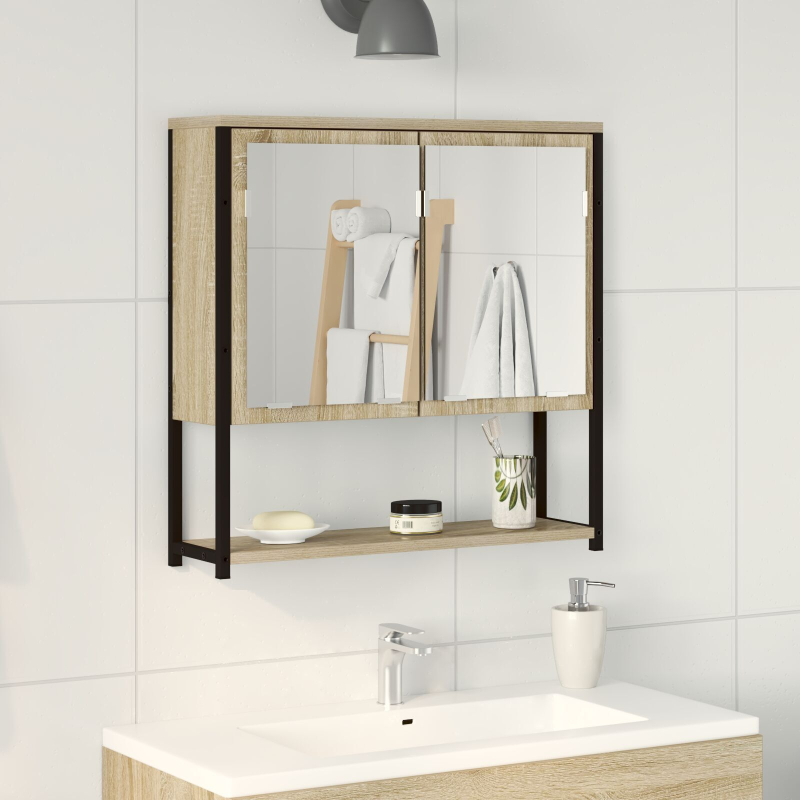 Badspiegelschrank Sonoma Eiche 60x16x60 cm aus Holzwerkstoff