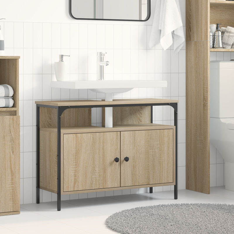 Waschbeckenunterschrank Sonoma Eiche 80x30x60 cm Spanplatte