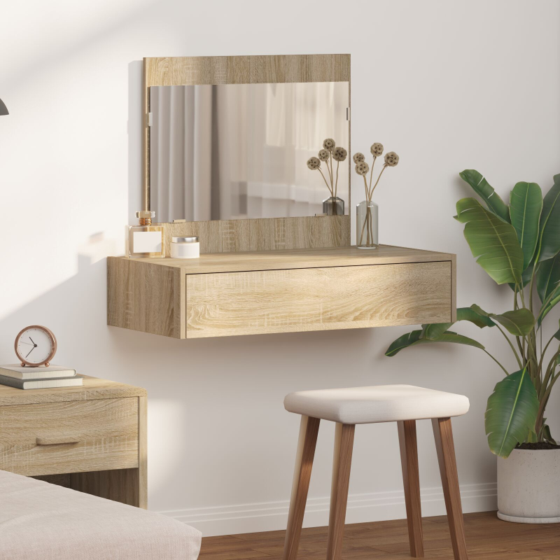 Wand-Schminktisch Sonoma Eiche 83x40x70 cm