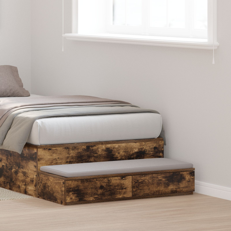 Bett-Schubladen Rauch-Eiche 100x36,5x16,5 cm aus Holzwerkstoff
