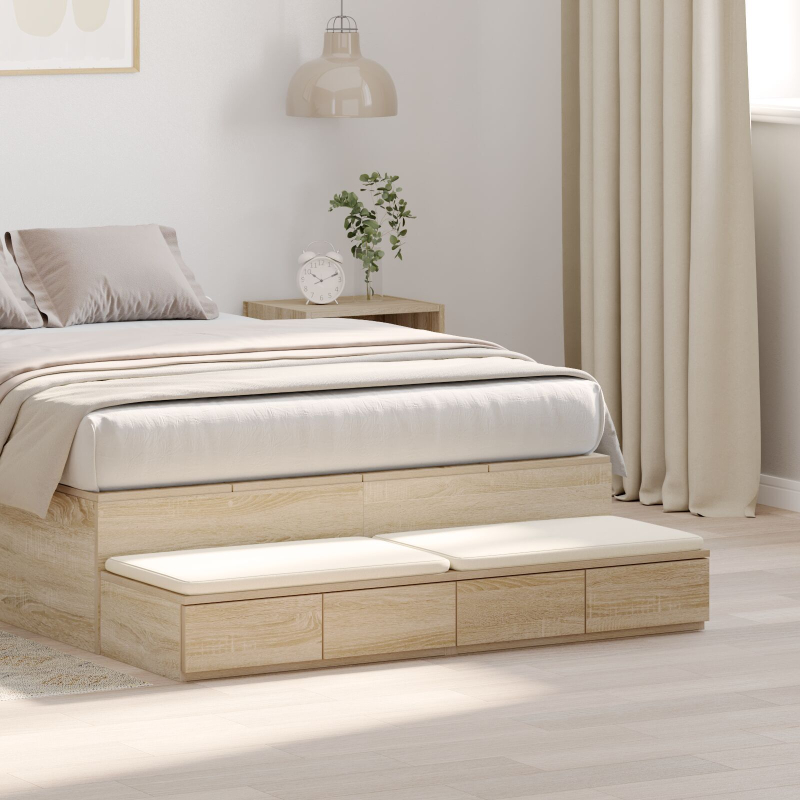 Bett Schubladen Sonoma Eiche 120x36.5x16.5 cm Holzwerkstoff