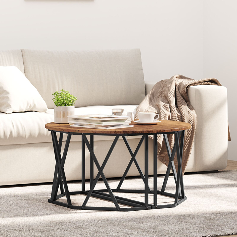 Couchtisch aus altem Holz 80x80x42 cm aus Holzwerkstoff