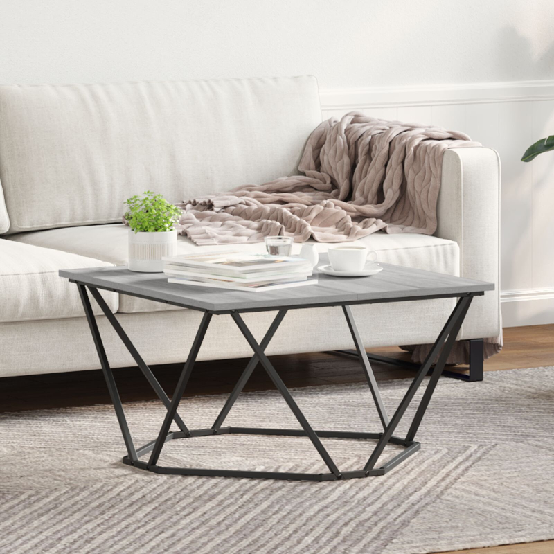 Couchtisch Grau Sonoma 80x80x45 cm Holzwerkstoff