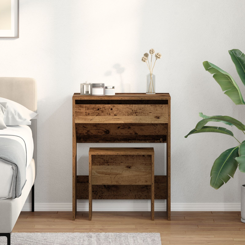 Schminktisch mit Spiegel Altes Holz Holzwerkstoff