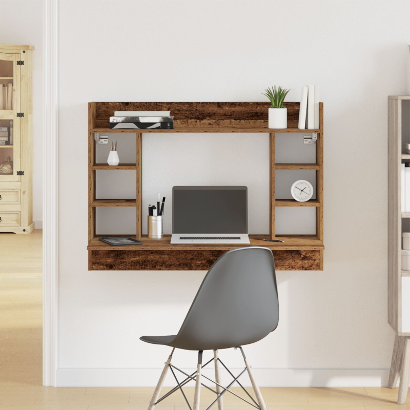 Wandmontageschreibtisch Alte Eiche 105x48x75 cm Holzwerkstoff