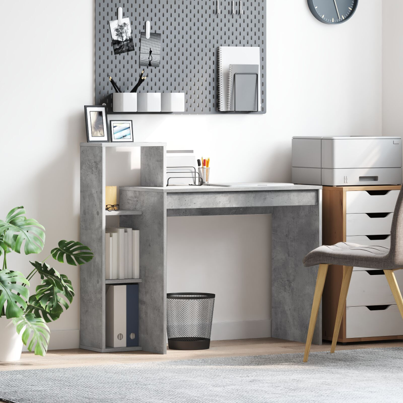Schreibtisch Grau-betoniert Laminat, Holzwerkstoff Standard
