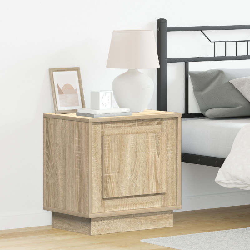 Nachttisch mit LED-Lichtern Sonoma Eiche 44x34,5x45 cm