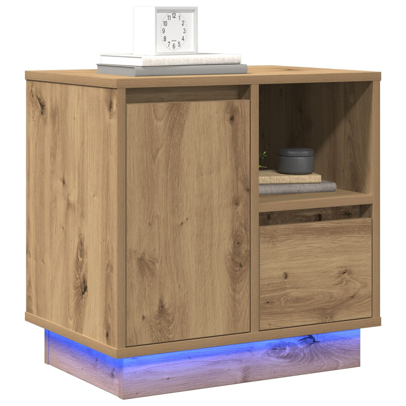 Nachttisch mit LED Artisan Eiche 50x34,5x50 cm