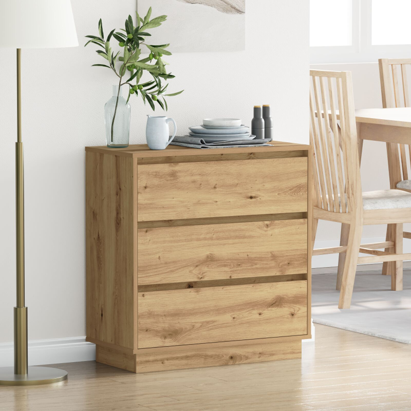 Nachttisch mit LED Artisan Eiche 71x34,5x75 cm Holzwerkstoff