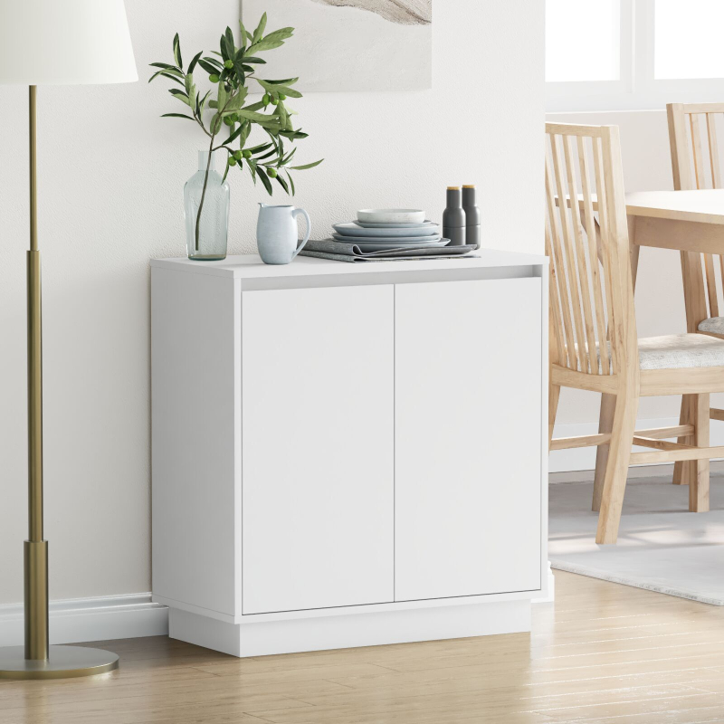 LED Sideboard in Weiß - 71x34.5x75 cm, Hergestellt aus Holzwerkstoff
