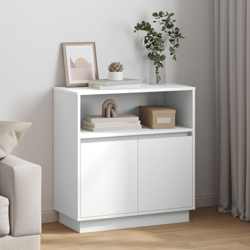Sideboard mit LED Weiß 71x34,5x75 cm Holzwerkstoff
