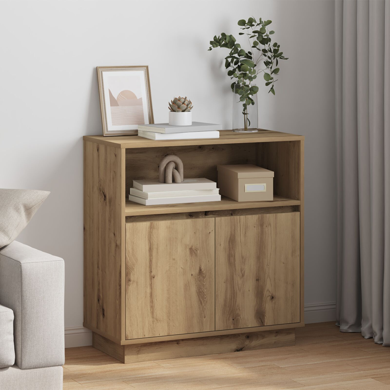 Sideboard mit LED Artisan Eiche 71x34,5x75 cm Holzwerkstoff