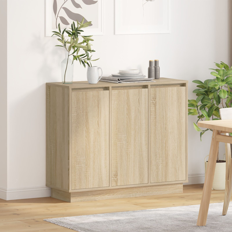 Sideboard mit LED Sonoma Eiche 90x32x75 cm Ingenieuholz