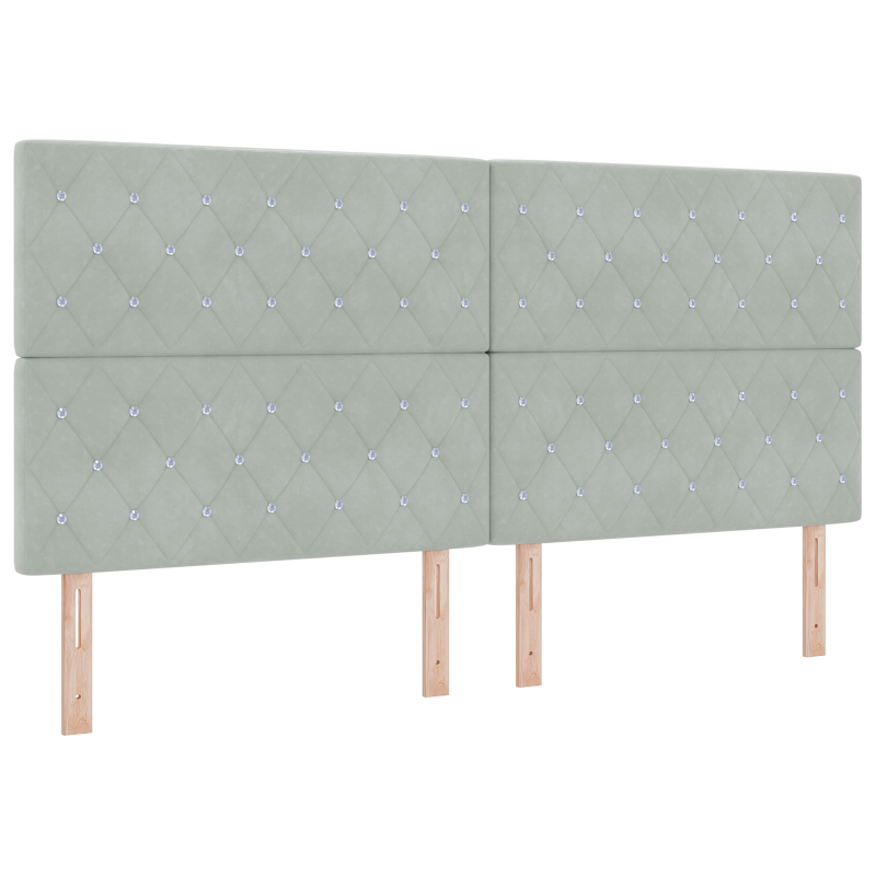 Boxspringbett mit Matratze & LED Licht Grau 200x200 cm Samt