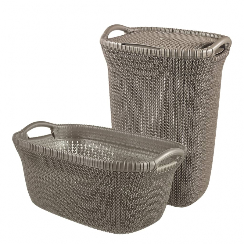 Curver Wäschekorb Knit 40 L Metallic-Braun