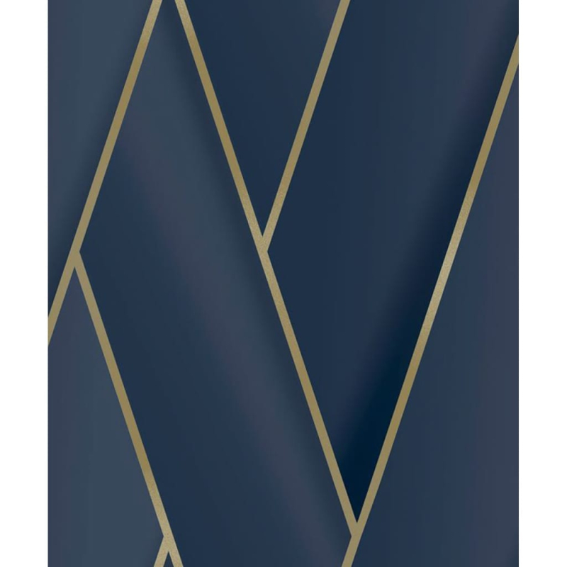 DUTCH WALLCOVERINGS Tapete Geometric Blau und Golden