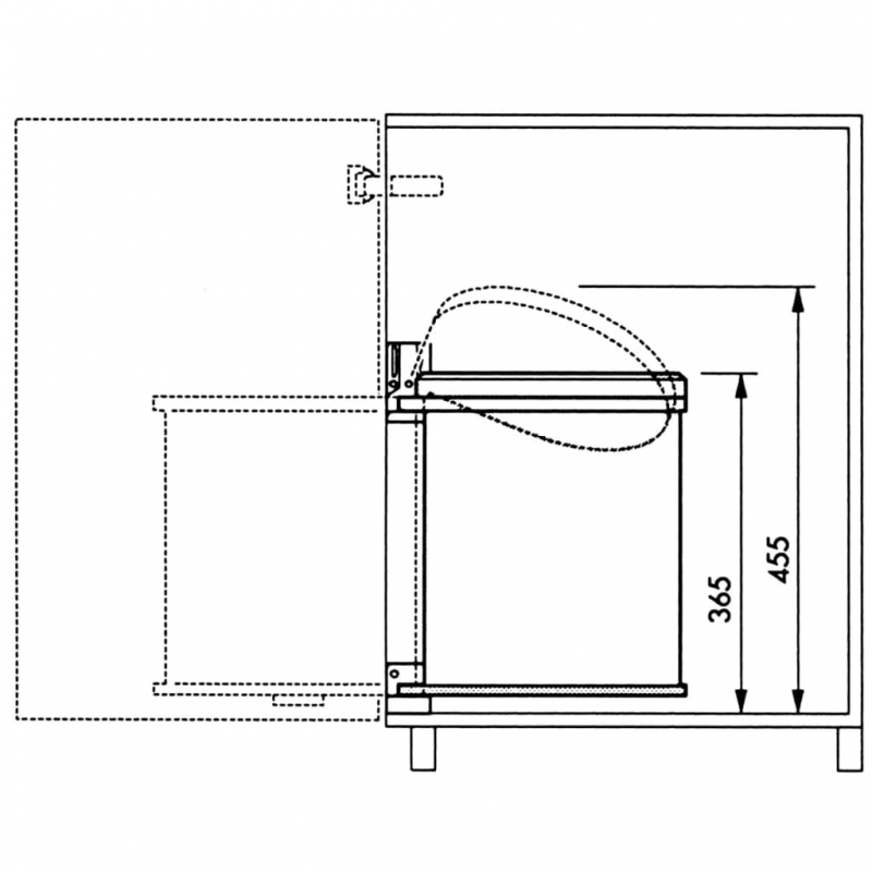 Hailo Schrank-Mülleimer Compact-Box Weiß 15 L Größe M 3555-001