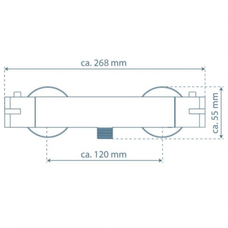 SCHÜTTE Duscharmatur mit Thermostat LONDON 5,5 cm