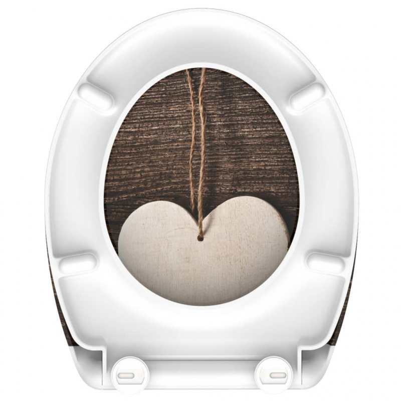 SCHÜTTE Toilettensitz mit Absenkautomatik WOOD HEART Duroplast Bedruckt