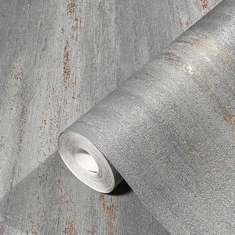 Topchic Tapete Stripes Effect Metallic-Grau