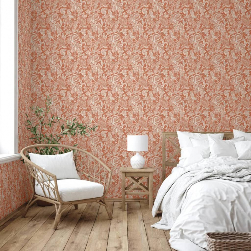 DUTCH WALLCOVERINGS Tapete Mae Orange und Beige