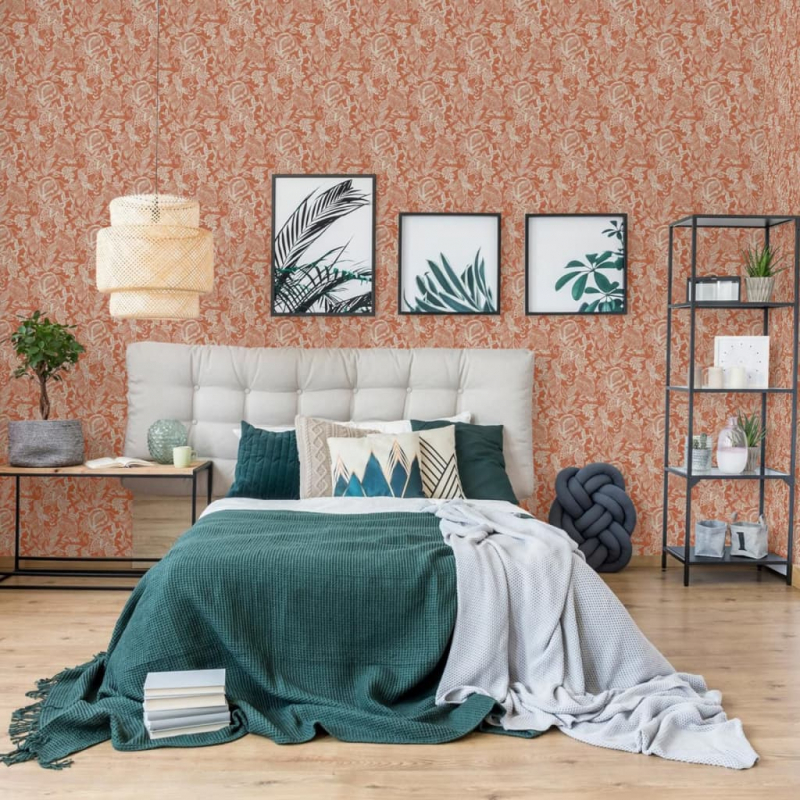 DUTCH WALLCOVERINGS Tapete Mae Orange und Beige