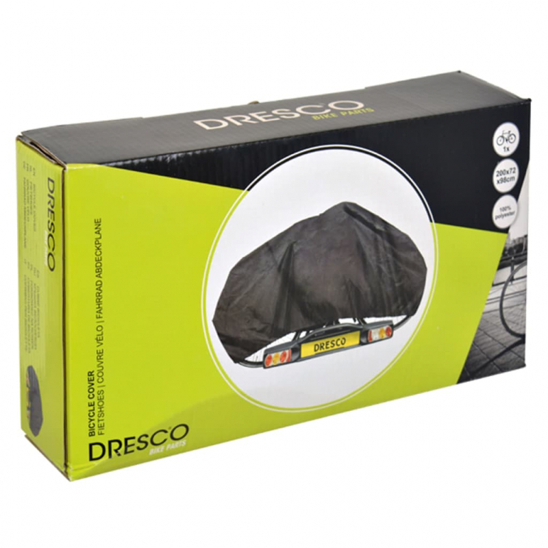 Dresco Fahrradabdeckung Elastisch für 1 Fahrrad Schwarz