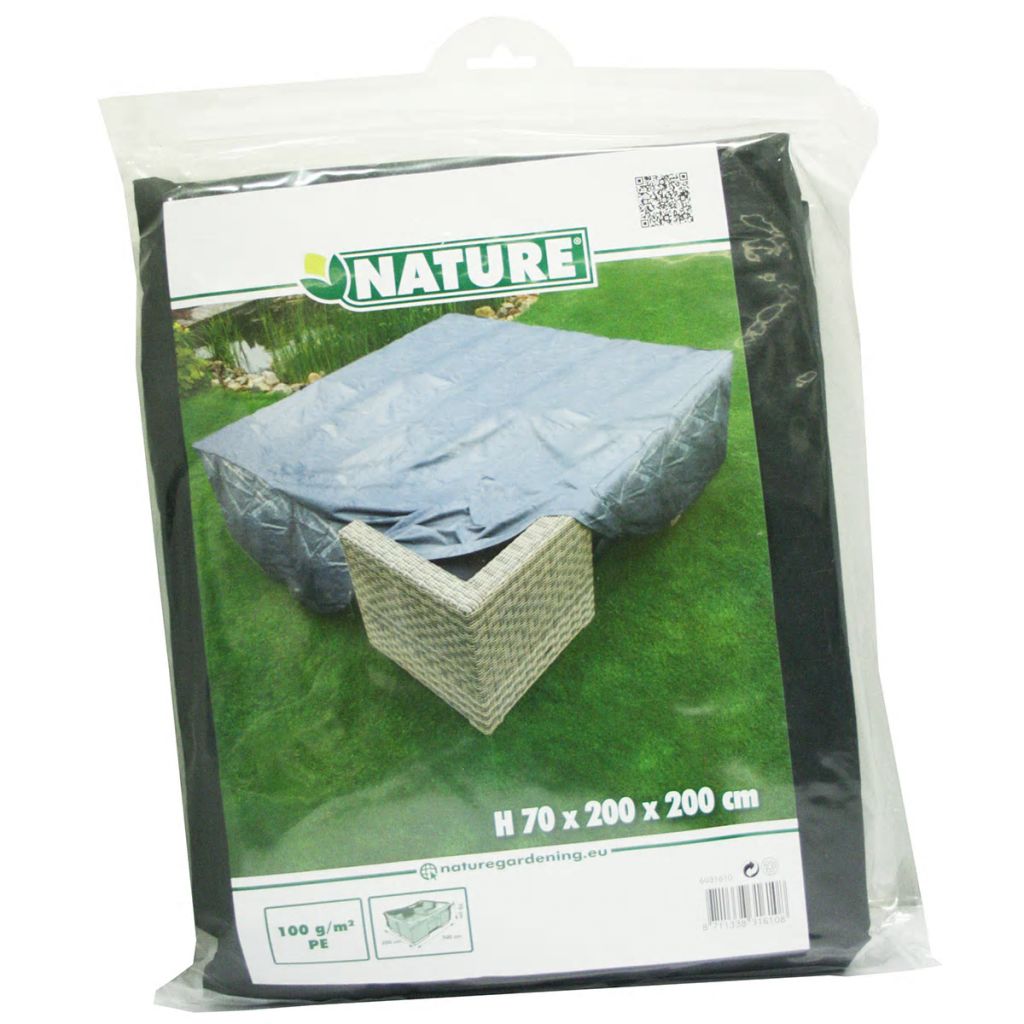 Nature Gartenmöbelabdeckung für niedrigen Tisch Stühle 250x250x70 cm