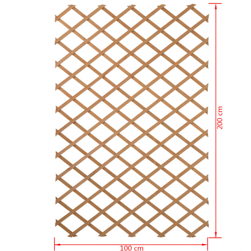 Nature Garten-Rankgitter 100x200 cm Holz Natur 6041703