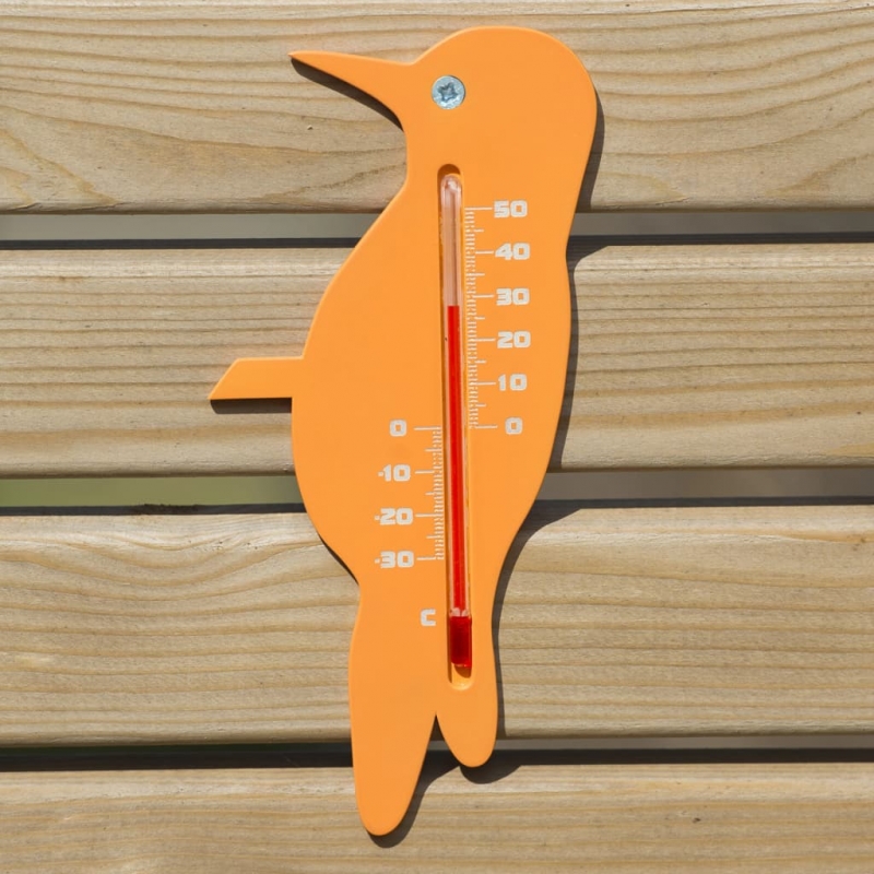 Nature Garten Wandthermometer Vogelform Orange