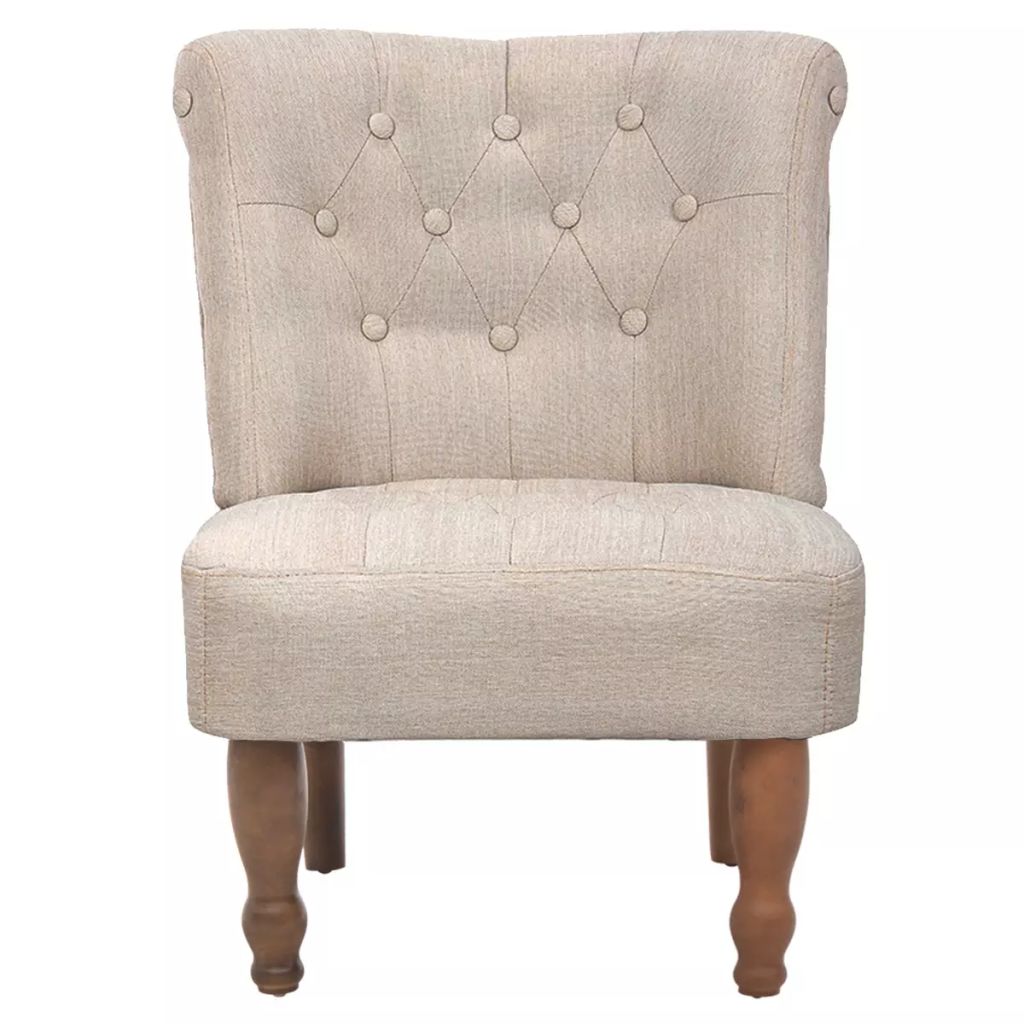 Französische Stühle 2 Stk. Creme Stoff